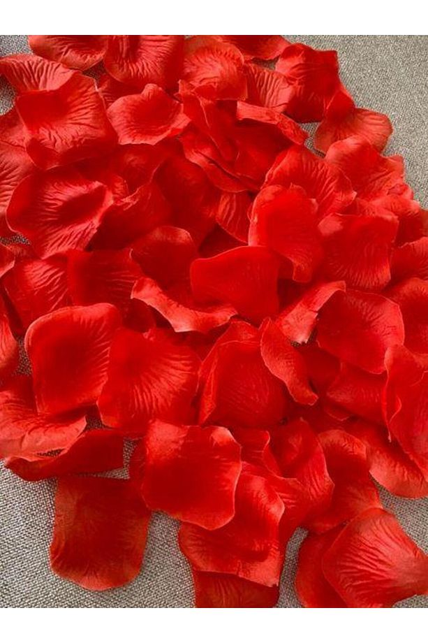 Yapay Kırmızı Gül Yaprağı 5x5cm 96 Adet - Yapay Gül Yaprak – Yapay Çiçek Dekor, Masa Süsü, Fon - 1