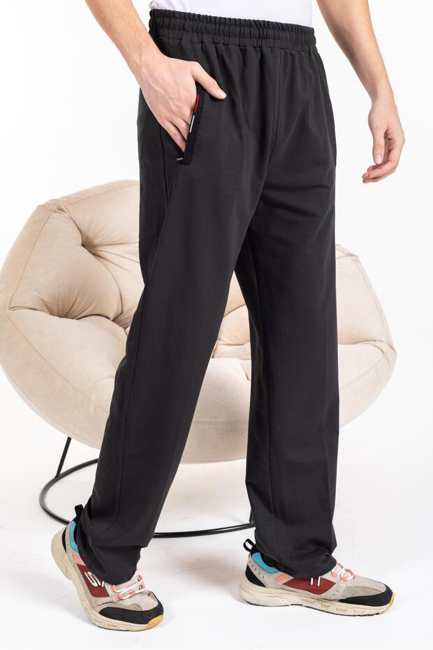 Men's Trousers Cut Elastic Waist Lycra Compak Sweatpants 2570-Anthracite