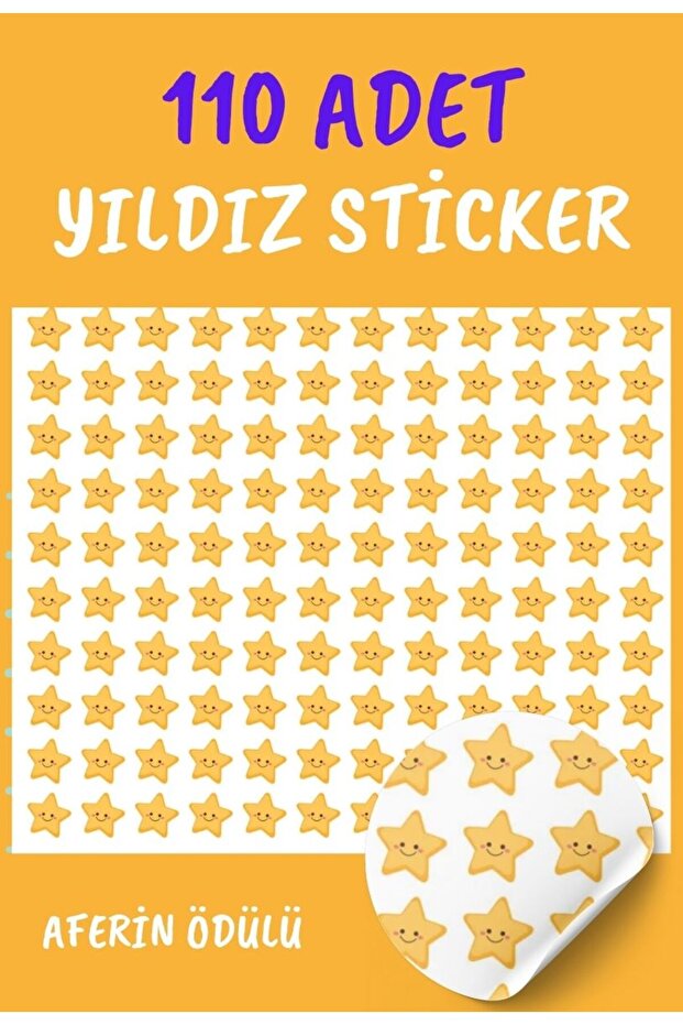 Teacher Star Sticker with Star Label - 1 Sheet, 110 Pieces, 1.2cm Size