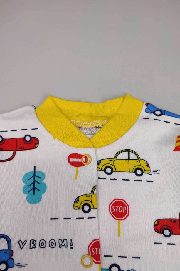 Çocuk 5 Ekle 4 Öde Pamuklu Trafik Araba Çitçit Pijama Takimi 0,5 Tog Hediyelik Alt Üst Eşofman 15010 - 4