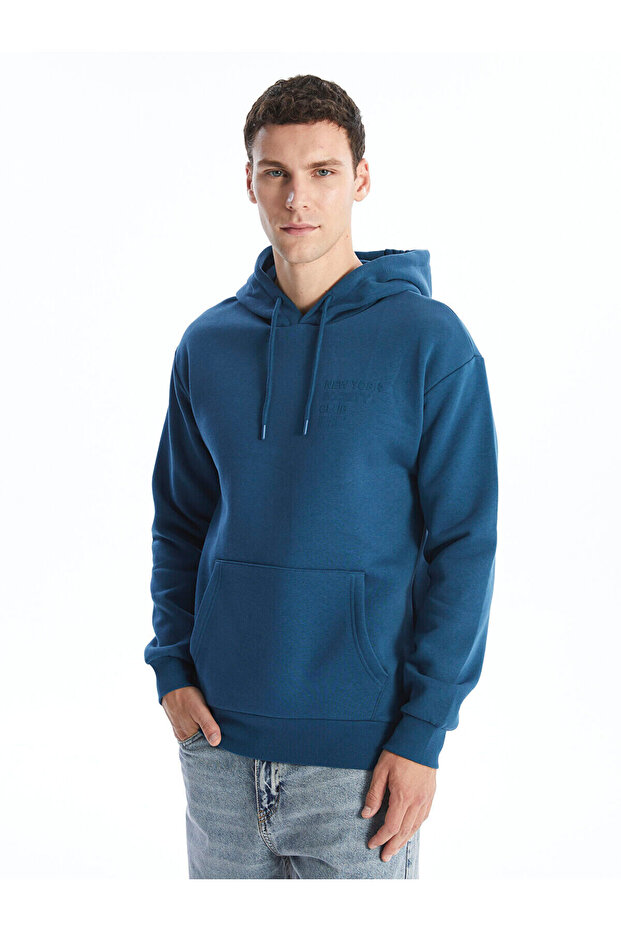 Lcw Uzun Kollu Baskılı Erkek Hoodie - 1