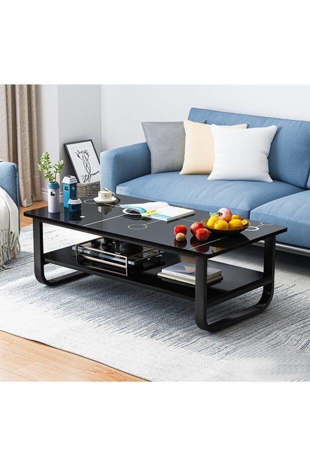 طاولة قهوة متعددة الوظائف مكونة من طبقتين - 4