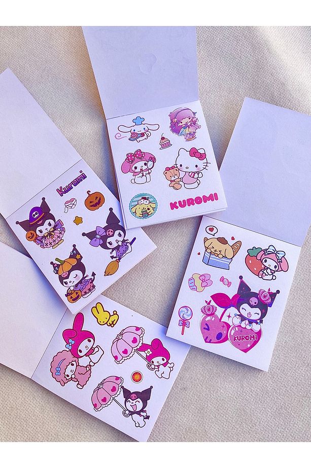 My Melody Kuromi 12 Yaprak Küçük Boy Sticker Defteri- 1 Adet - 1