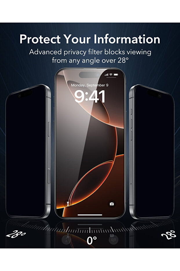 Iphone 16 pro max privacy ghost screen protector - dustproof, tempered, shatterproof glass - 4