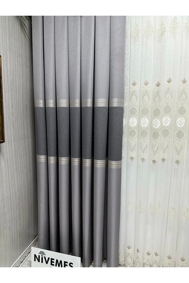 Nivemeshome Manavgat Gri Ft632113 V-5401 1/3 Sık Pileli Fon Perde Apm - 4