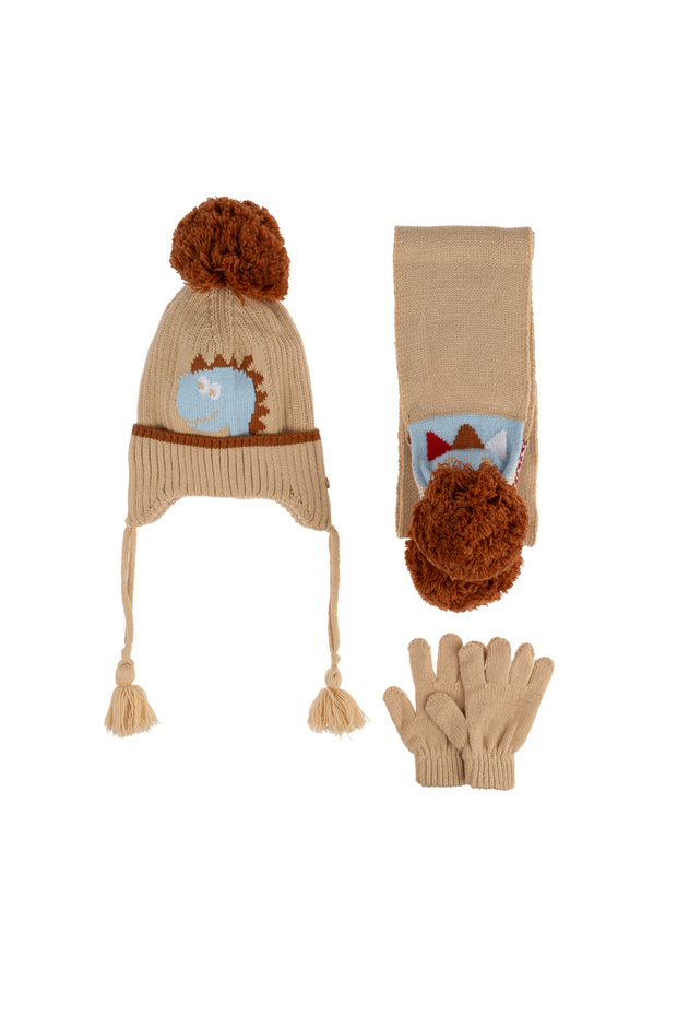 Kitti 1-4 Years Baby Boy & Child Accessory Fleece Inside Scarf Beanie Gloves Set of 3