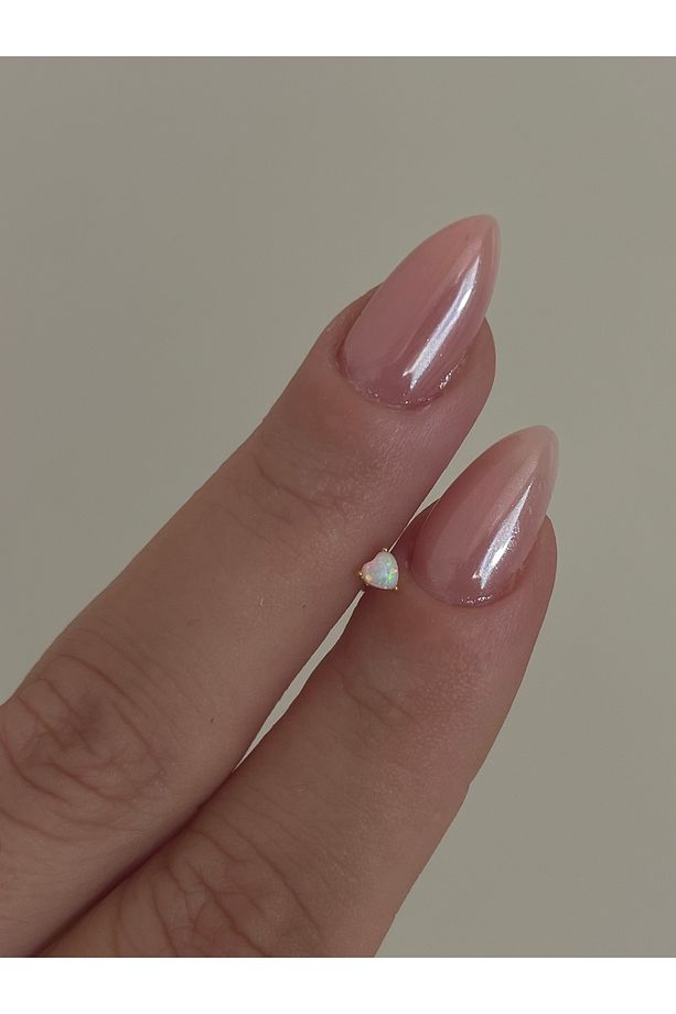 Opal Taşlı Kalp Piercing - 1