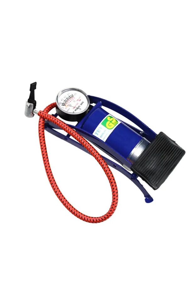 Thin Piston Vehicle Tire Inflator Foot Pump with Gauge