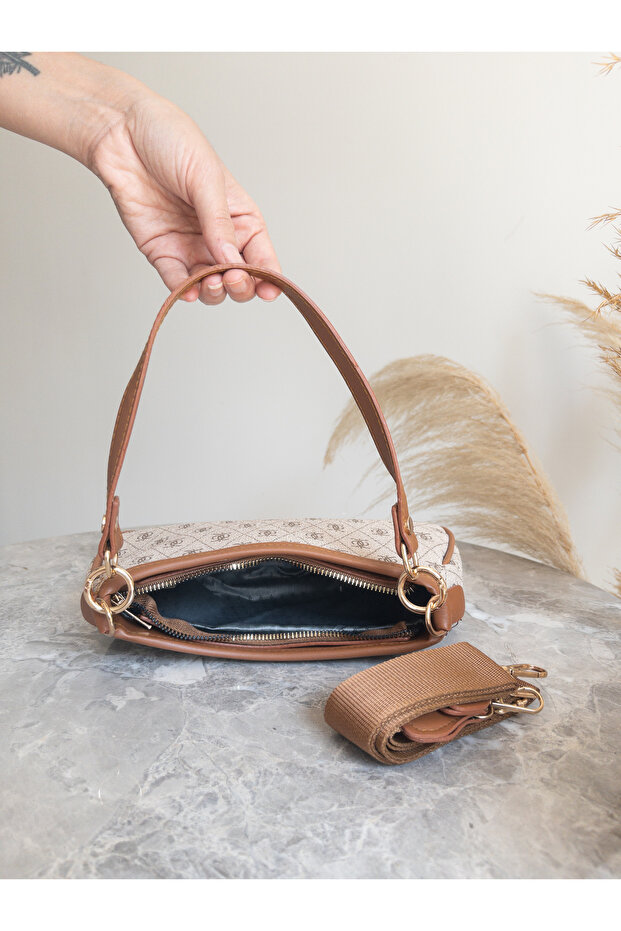 Stylish Shoulder Bag with Retro Pattern - 4