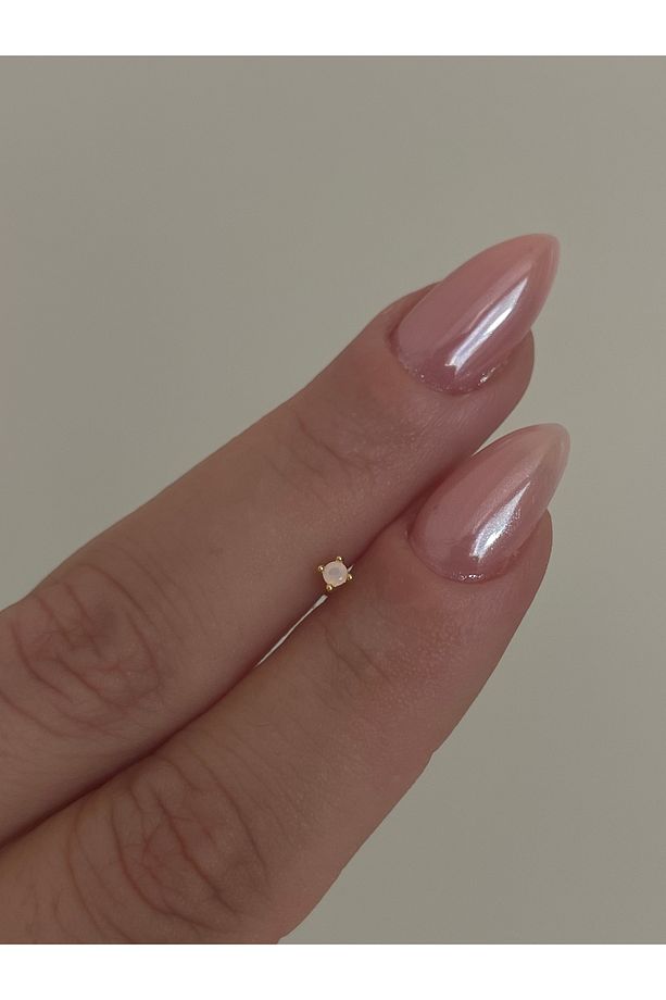 Ay Taşlı Tek Taş Piercing - 1