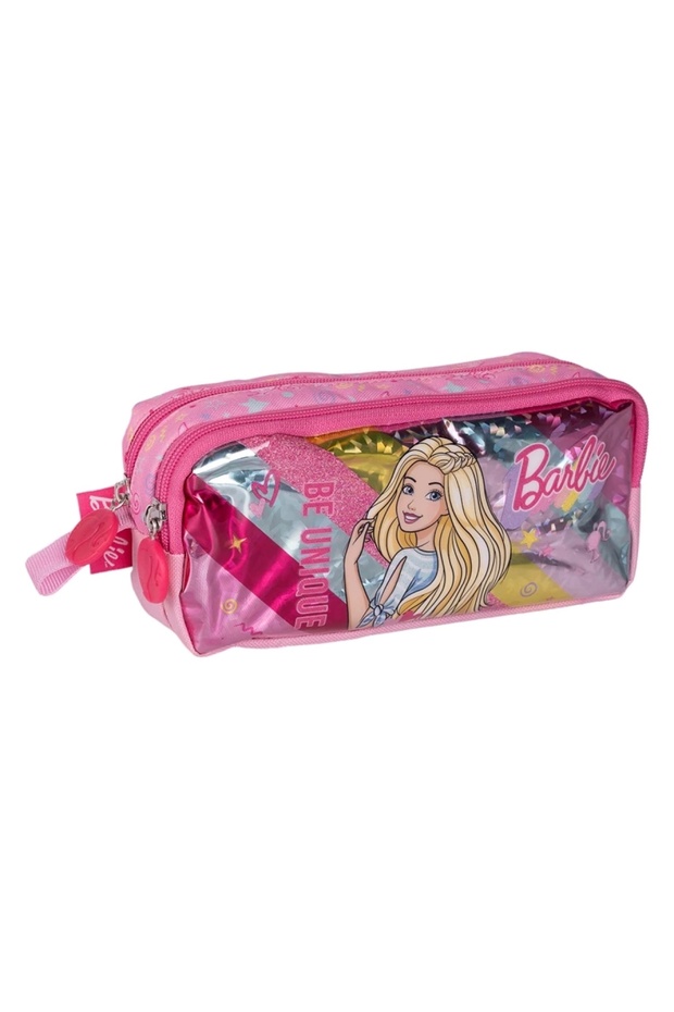 Tmn 592862 Barbie Double Compartment Pen Bag 2686 Pink