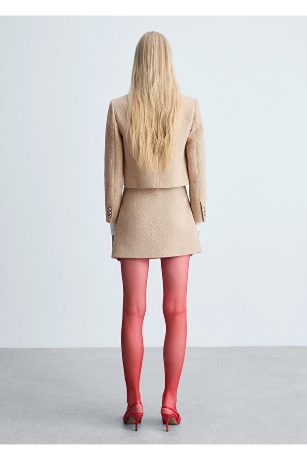 Düğmeli Cropped Ceket - 4