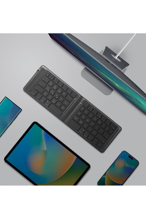 Forio Serisi Katlanabilir Kablosuz Bluetooth Klavye Ergonomik Ingilizce Q Type-C Şarjlı - 5