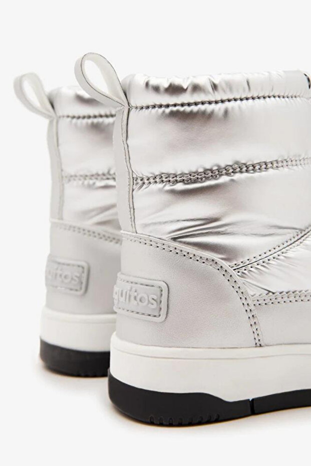 بوت للكاحل قابل للتعديل مع صوف من الداخل - فضي - 3