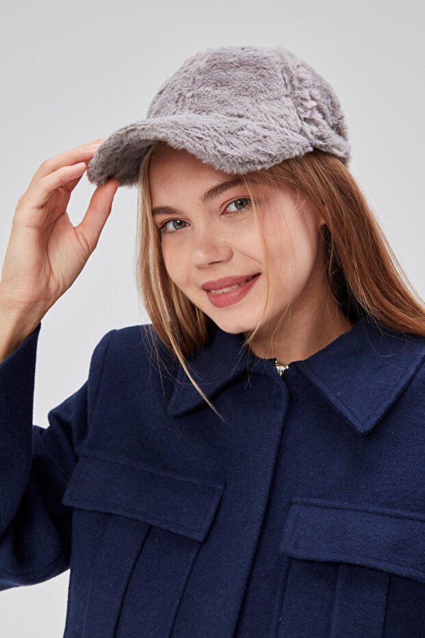 Winter Furry Women's Plush Cap Hat Baseball Standard Hat