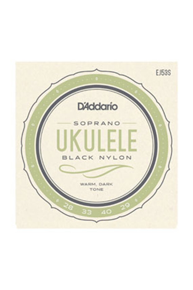 Ej53s ukulele strings set, soprano, black nylon,