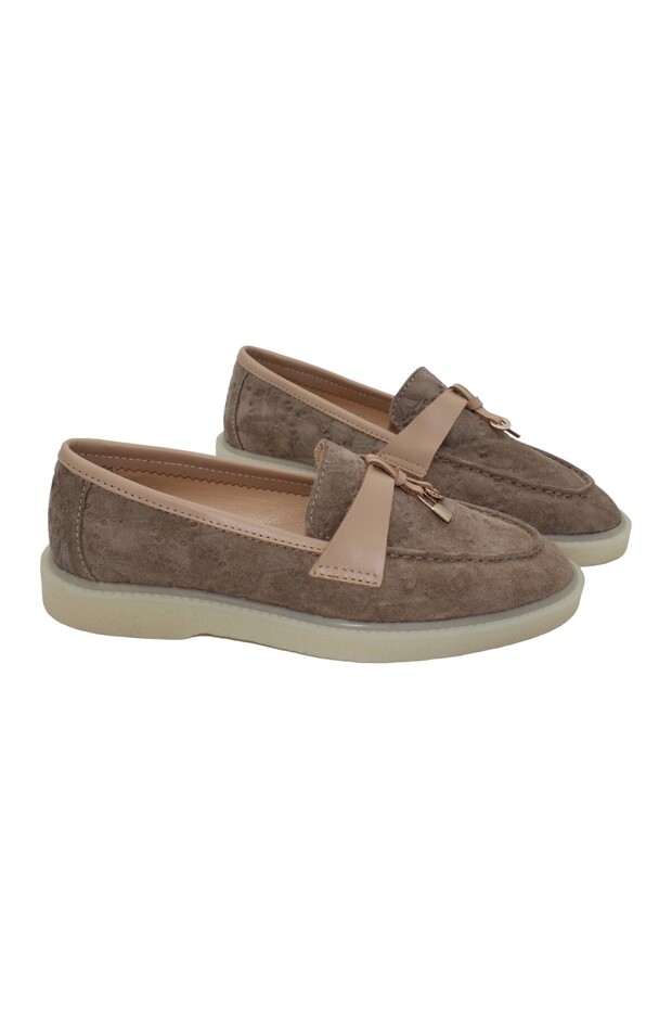 Real Leather Beige Suede Comfortable Daily Women's Shoes