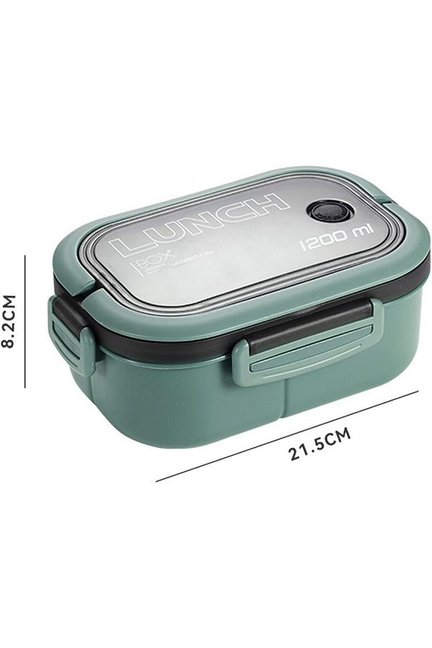 1200ml 2 Katlı 6 Bölmeli Bento Beslenme Çantası - Hava Kilitli, Mikrodalgada Kullanılabilir, BPA'sız - 3