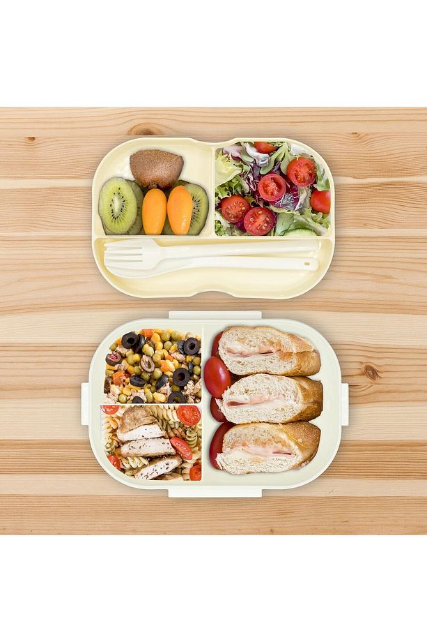 1200ml 2 Katlı 6 Bölmeli Bento Beslenme Çantası - Hava Kilitli, Mikrodalgada Kullanılabilir, BPA'sız - 5