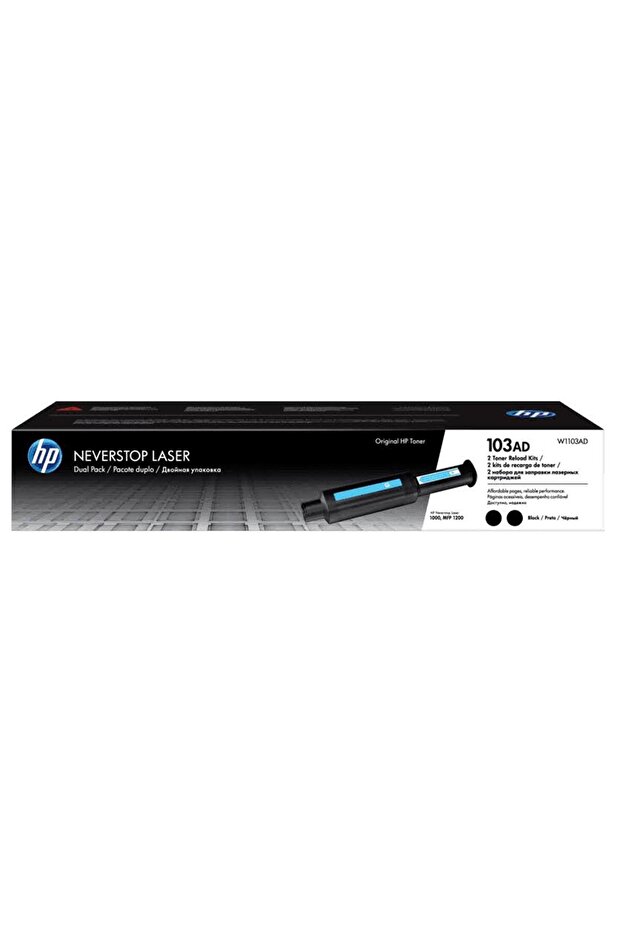 HP 103AD أسود أسود 2500 صفحة × 2 حبر Neverstop مزدوج W1103AD