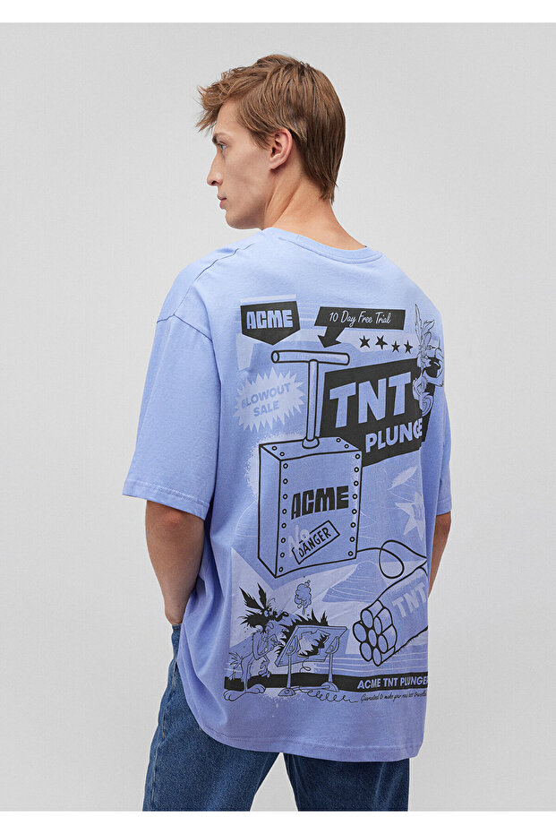 Road Runner Printed Purple T-Shirt Oversize / Wide Cut 0611669-80591