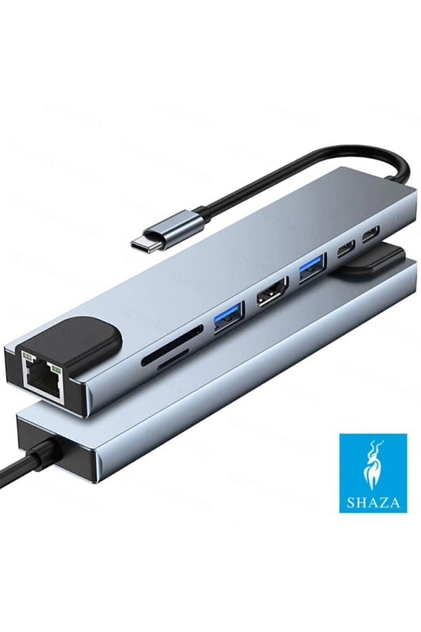 8in1 Usb Type-c Hub Port Adaptör Hdmı Usb Ethernet Pd Girişli - 2