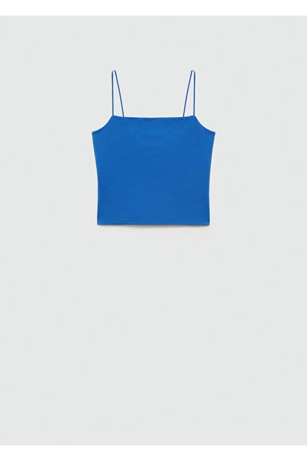 Düz yaka askılı bluz - 3