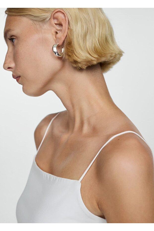 Düz yaka askılı bluz - 6