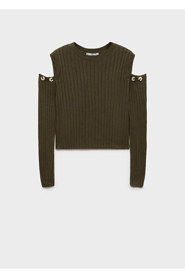 Omzu Düğmeli Kazak - 3