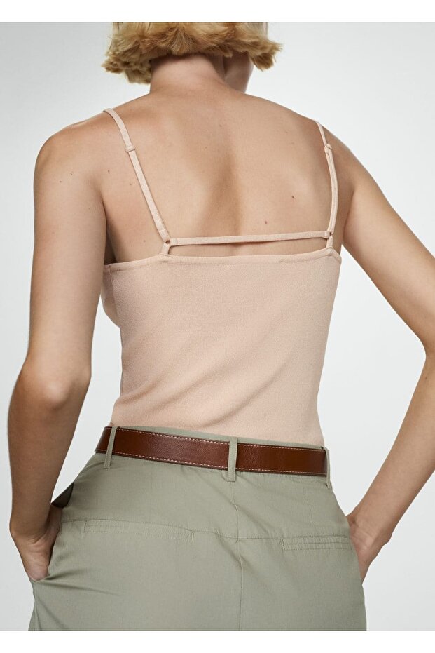 Askılı triko bluz - 4