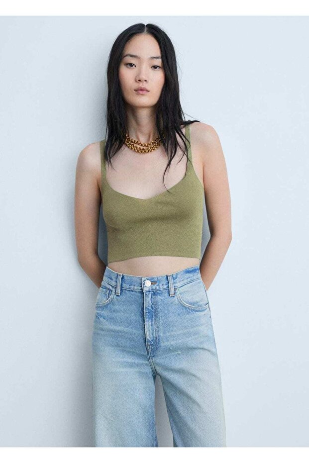 Triko cropped bluz - 1