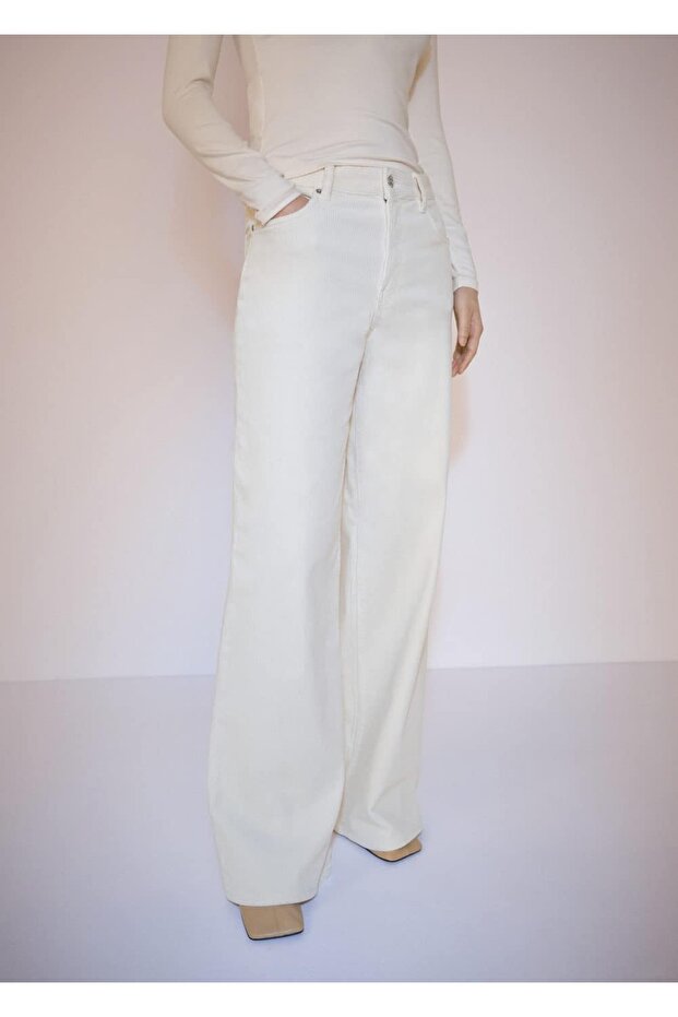 Wideleg Corduroy Jean Trousers