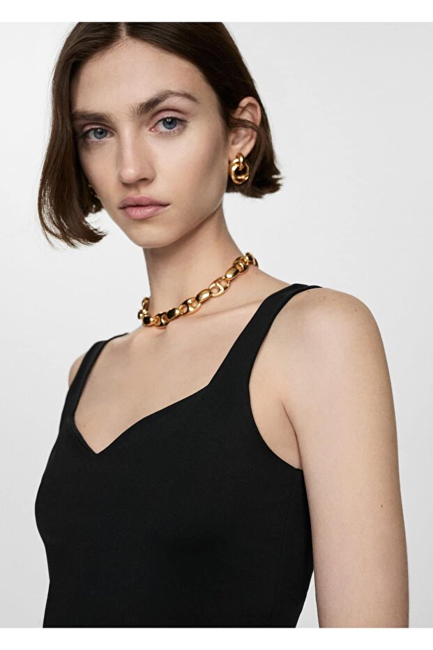 Askılı triko bluz - 5