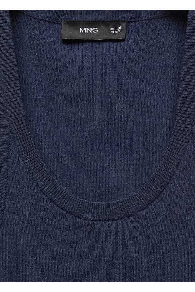 Askılı triko bluz - 5