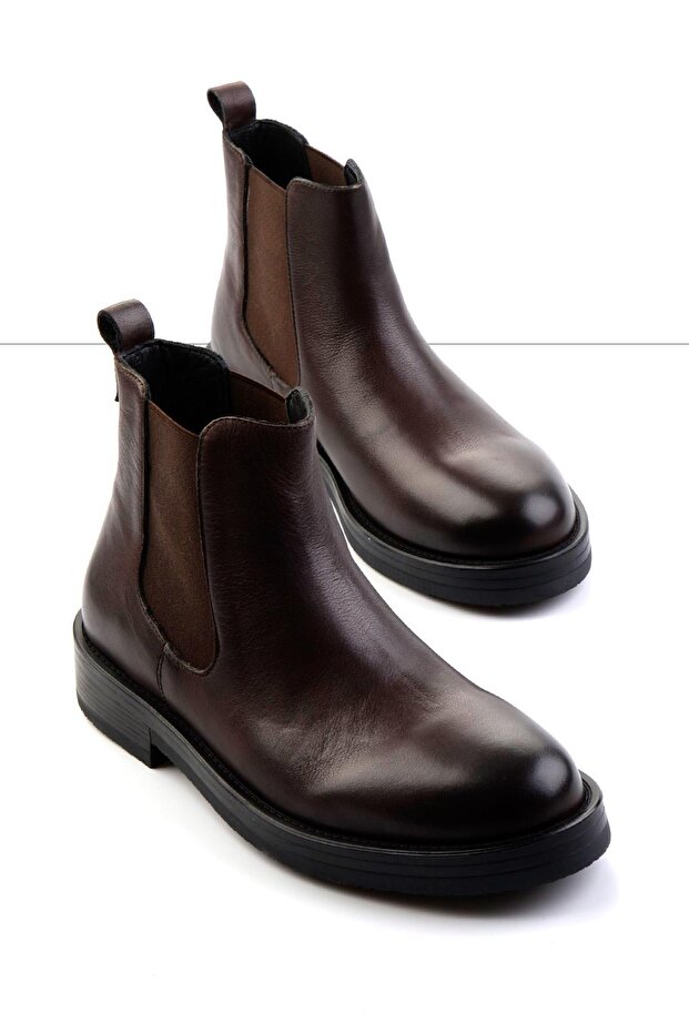 Kahve Hakiki Deri Erkek Bot & Bootie E02589381003 - 1