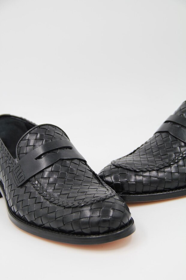 00600-196 Kösele Erkek Klasik Ayakkabı - SİYAH - 5