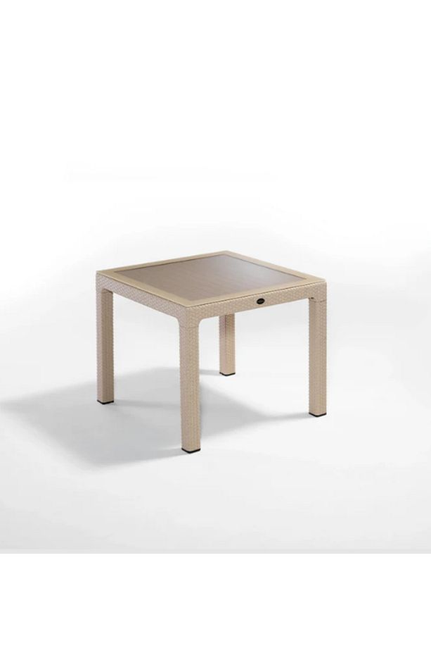 90x90 Rattan Camlı Masa Balkon Bahçe Teras Masası Kare Rattan Masa - 2