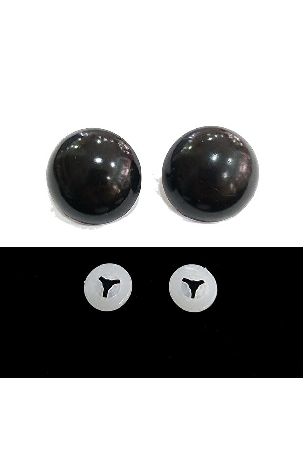 34 mm Amigurumi Black Screw-On 1 Pair of Eyes