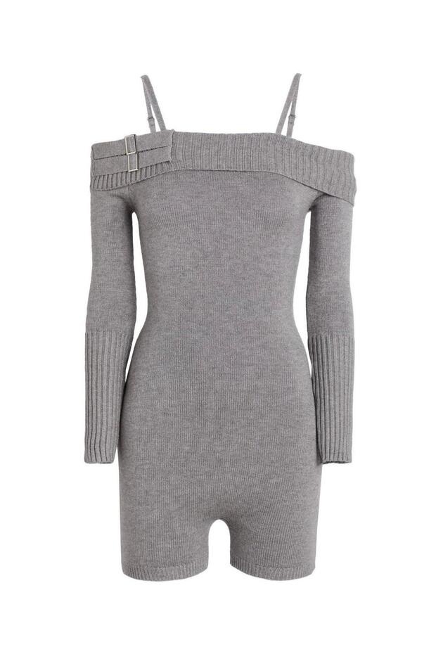 Mini Gri Örgü Tulum - 4