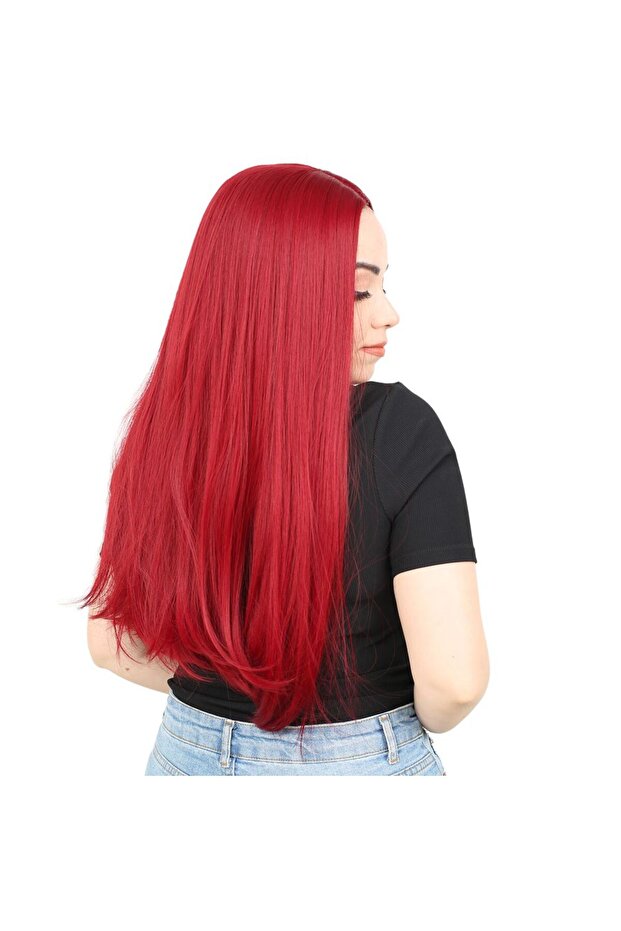 Fiber Sen Long Straight Wig / Red - 2