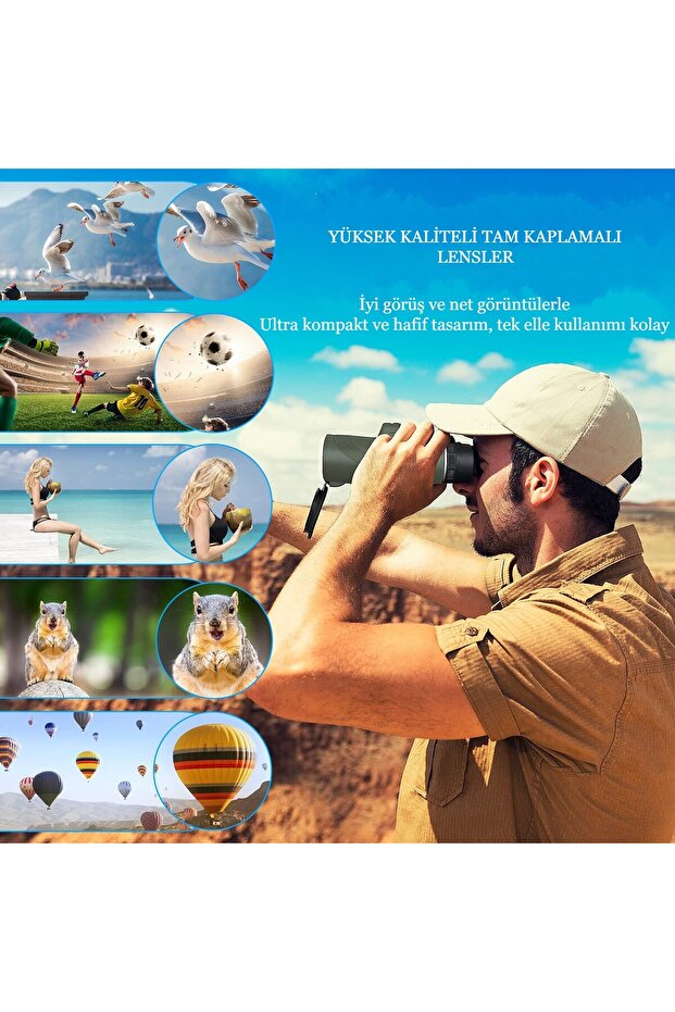 80x100 Hd Zoom Tek Göz Monoküler Teleskop Taşınabilir Dürbün Uzun Menzilli Avcılık Spor Kamp - 5