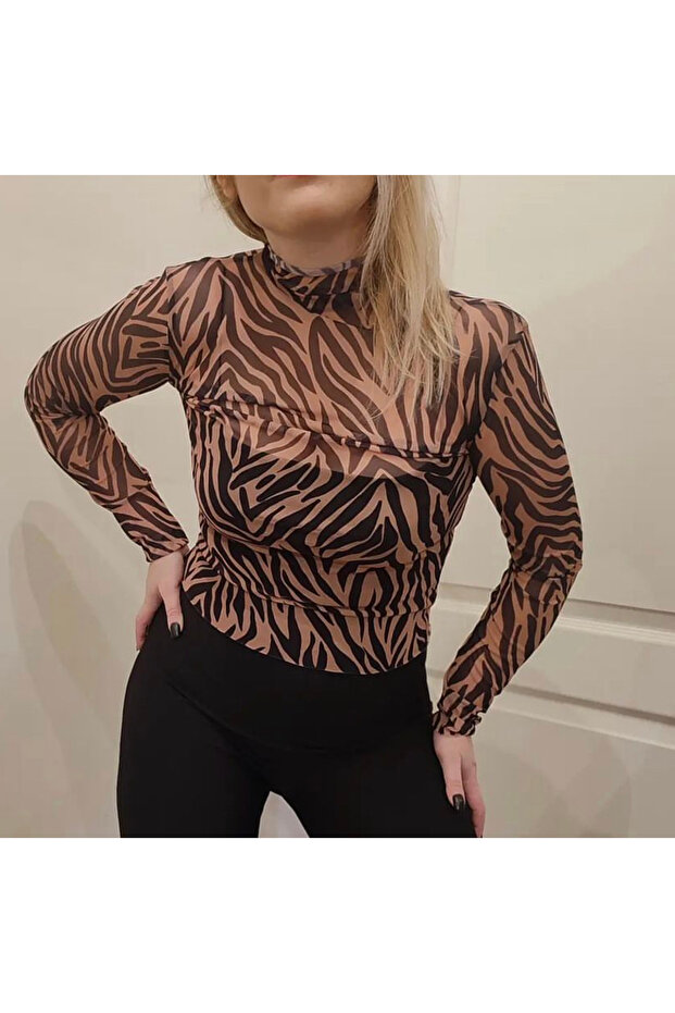 Zebra Tulle Blouse