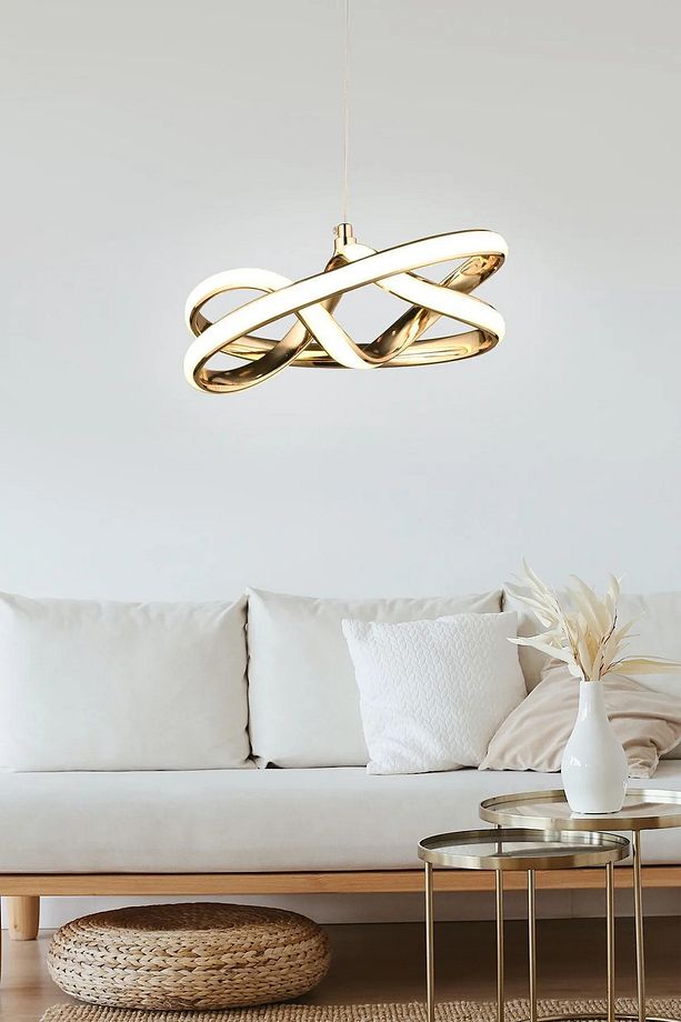 Eclipse Model Gold Kaplama Metal Salon Mutfak Oturma Yatak Odası Modern Led Sarkıt Avize - 3