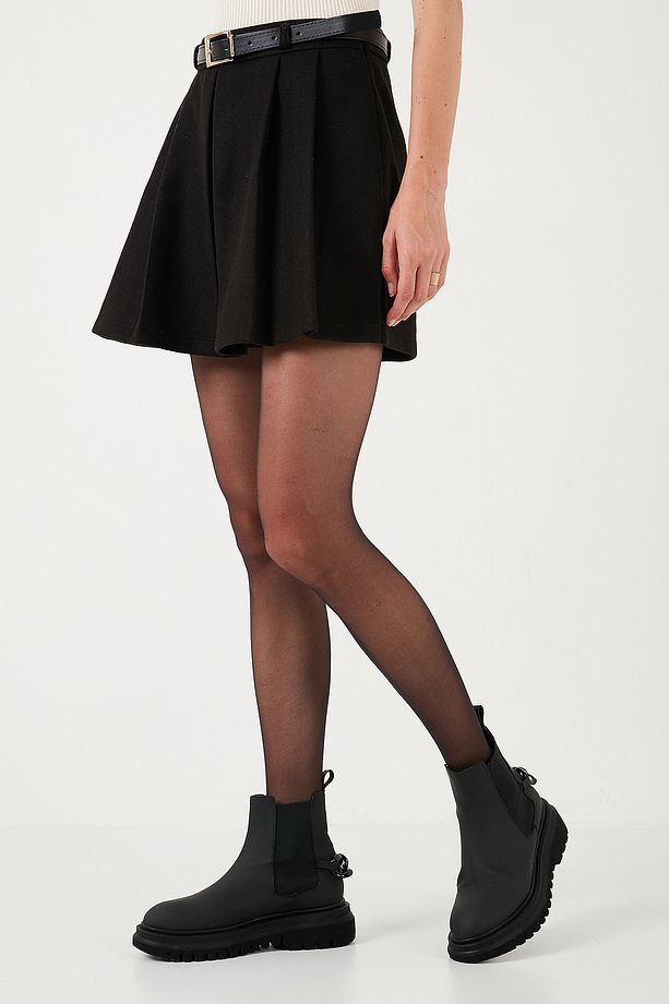 Streç Standart Fit Pileli Kışlık Mini Şort Etek  ŞORT ETEK 611SR00016 - 5