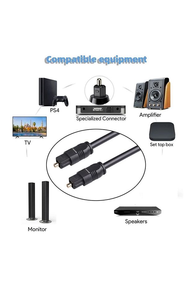 Fiber Dijital Optik Optic Sinema Sistemi Ses Kablosu Yüksek Kalite Toslink Kablo Cabble 3 Metre - 4