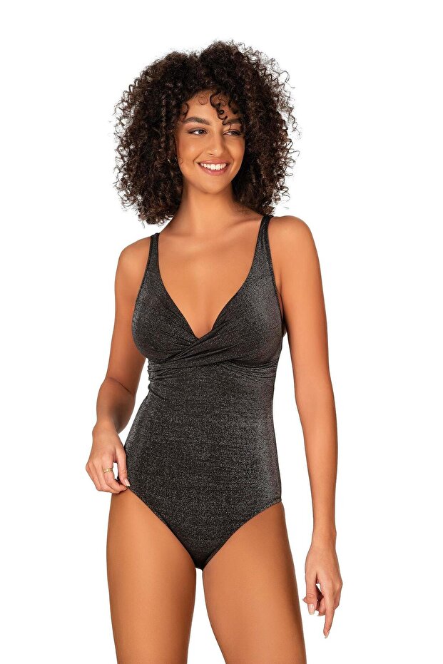 Women's Black Glitter Recovery Swimsuit
