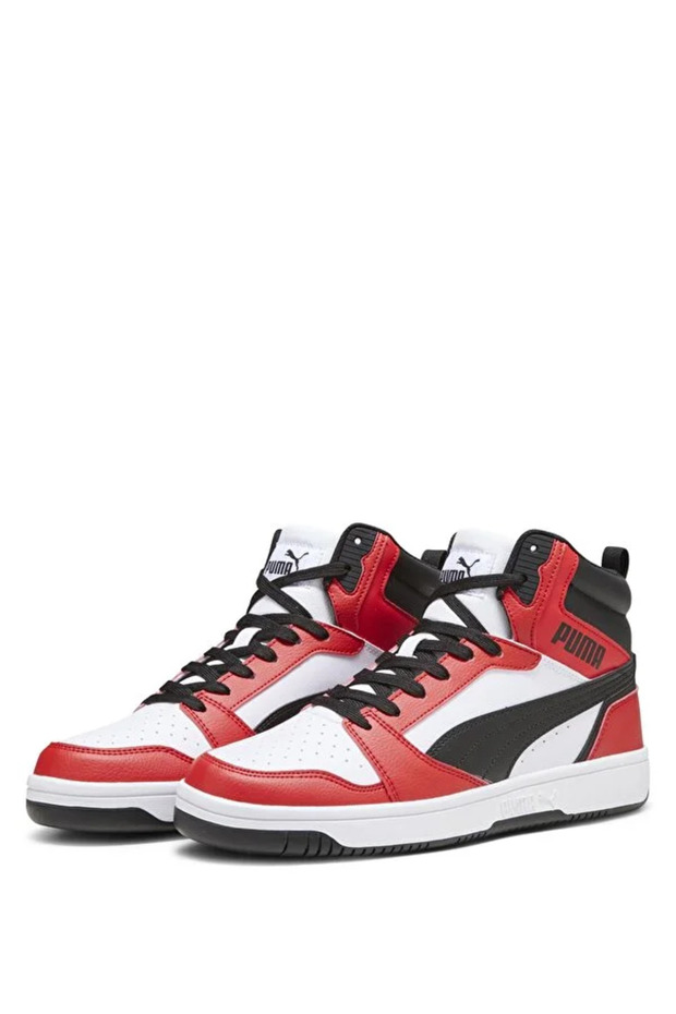 Rebound v6 Beyaz Erkek High Sneaker SİYAH KIRMIZI - 4