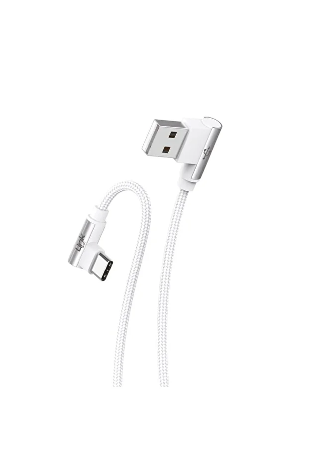 Linktech K594 Safe Type-C - USB 90 Derece Data/Şarj Kablosu 3A 1.5mt - 2