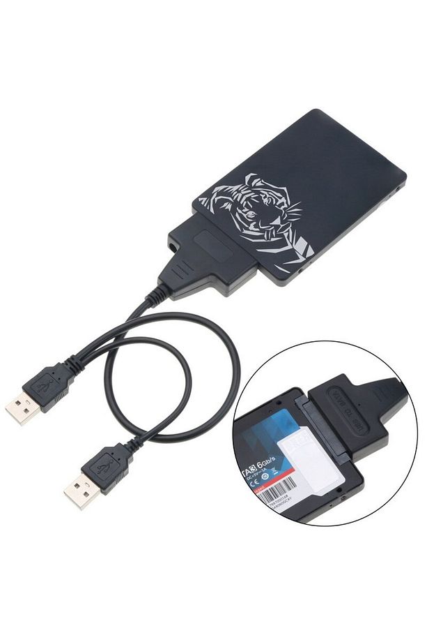 Yeni Çift Usb 2.0 Sata 22 Pin 2.5 Inç Sabit Disk Hdd Adaptörü Dönüştürücü Seri Ssd Kablosu - 1