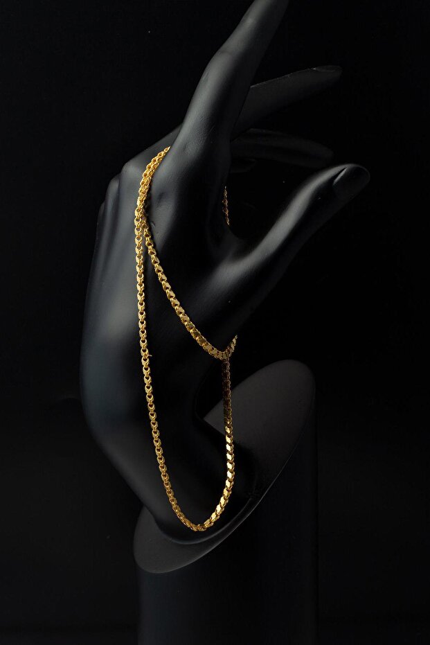 Halep Pullu Altın Zincir - 55 cm - 4